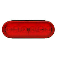 6 LED Oval Stop, Turn & Tail Light - Red LEDs (Red Lens) Light Only or Full Light Kit