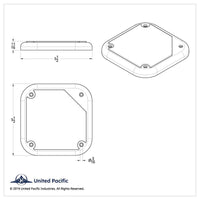 Chrome 5-1/2" Square Speaker Cover For Various Freightliner & Kenworth Models (Pair)