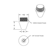 United Pacific - Chrome Aluminum M30X3.5 Male To 3/8"-16 Female Beer Tap Adapter