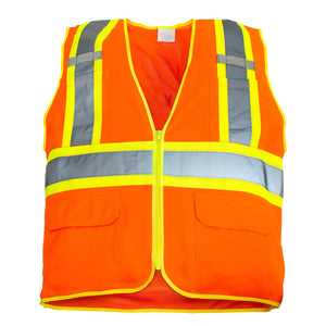 United Pacific - RigGear High Visibility Reflective Orange Safety Vest (Various Sizes)