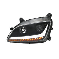 Chrome or Black Projection Headlight With LED Position Light & Sequential Signal For 2012-2021 Peterbilt 579 (Driver or Passenger Side)