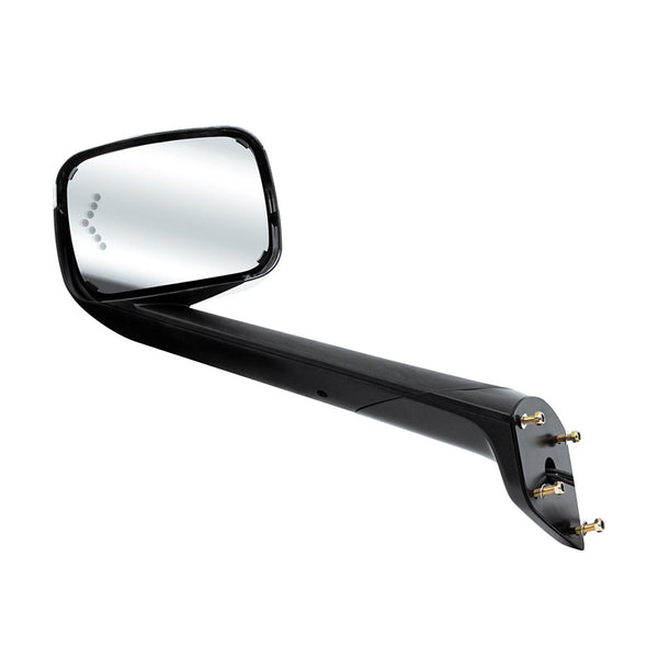 Hood Mirror Assembly w LED Lights On Mirror Cover & Glass