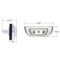 3 LED Double Fury Cab Light For 2013-2021 Kenworth T680 & 2012-2021 Peterbilt 579 (Clear Lens) - Amber & Blue, Green, Purple, Red or White LEDs