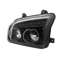 High Power LED Headlight W Turn Signal & Light Bar For 2015-2025 Kenworth T880 - Chrome or Black Housing (Driver or Passenger)