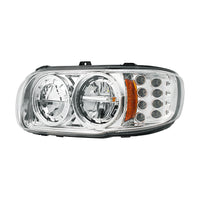 High Power LED Chrome or Black Headlight w 8 LED Turn & 4 LED Position Light For 2008-2024 Peterbilt 389 (Driver or Passenger Side)