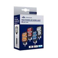 10 LED High Power LED Work Light With "U" Light Guide (Various Colors)