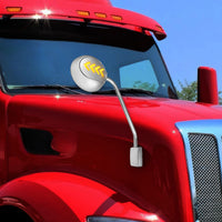 Chrome Hood Mirror Assembly With Sequential LED Turn Signal For 2013-2021 KW T680 & 2012-2021 PB 579 (Driver or Passenger Side)