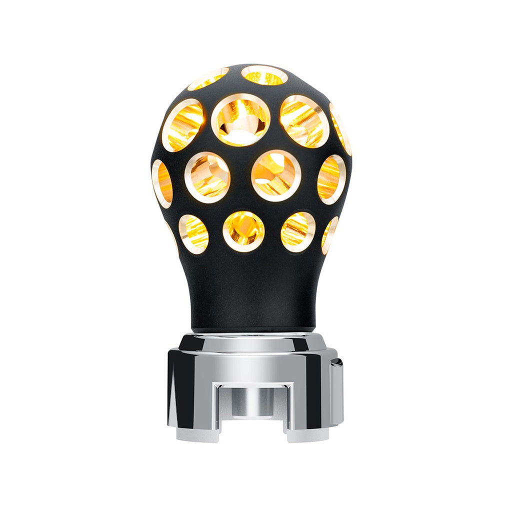 Thread-On Matte Black Phoenix Style Ball Gearshift Knob With LED 13/15/18 Speed Adapter (Various Colors)