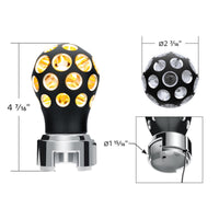 Thread-On Matte Black Phoenix Style Ball Gearshift Knob With LED 13/15/18 Speed Adapter (Various Colors)