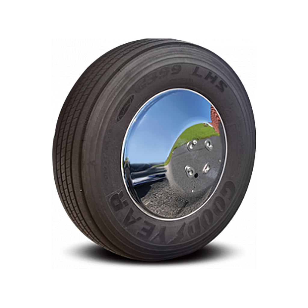 22.5" Twist & Lock Stainless Steel Front Wheel Cover - Mirror Finish (with or without Window)