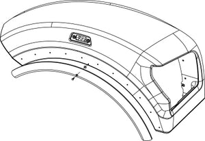 RealWheel - Kenworth T880 Standard Hood Fenderettes (4 Pc. Set - Split Fenders)