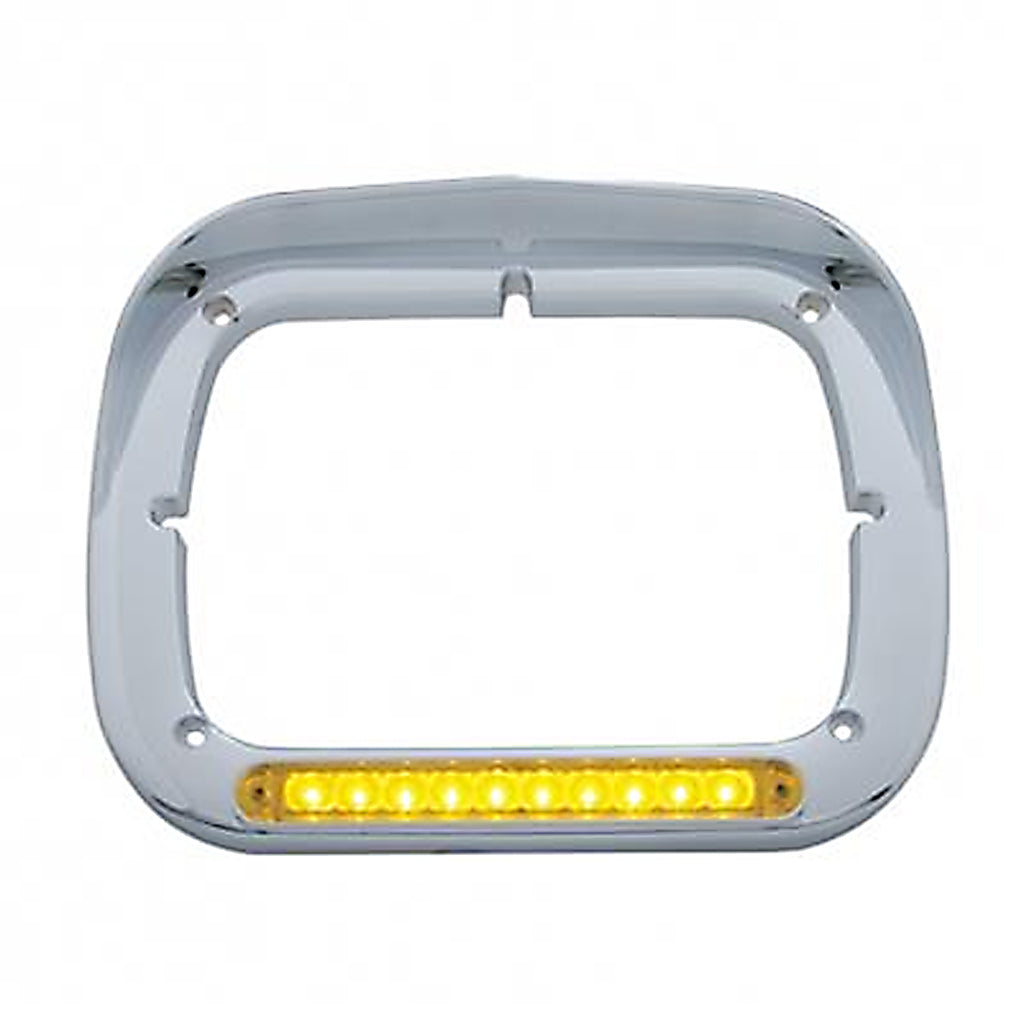 10 LED Single Headlight Bezel with Visor