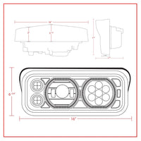 Universal LED Headlight Ass. w Aux. Halos & Housing - Passenger or Driver