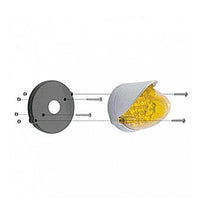 Chrome LED Light Flush Mount Base With or Without a Visor For Grakon 1000 Style Lights
