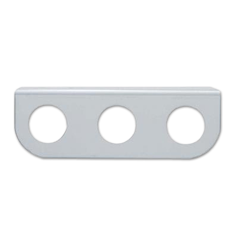 United Pacific - Stainless Mini Light Bracket With Three 13/16" Round Cutouts