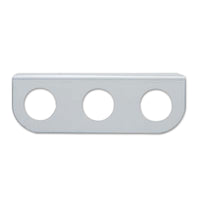 United Pacific - Stainless Mini Light Bracket With Three 13/16" Round Cutouts