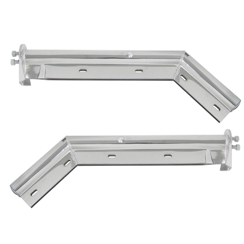 28" Chrome 45 Degree Angled "Competition Series" Mud Flap Hangers - 1-1/8" Bolt Pattern (Pair)