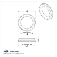 United Pacific - Small Gauge Bezel For Kenworth
