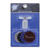 Chrome Aluminum Screw-On Air Valve Knob w Multi-Color Glossy Stickers - Tractor