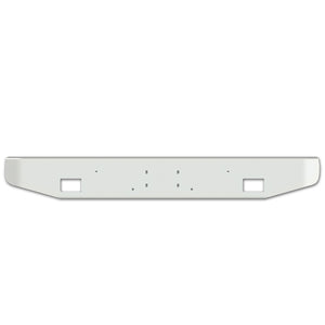 Peterbilt 365/388/389 12" Tapered End 7GA Chrome Steel Bumper w Bolt-On Hitch, Bolt & Light Holes