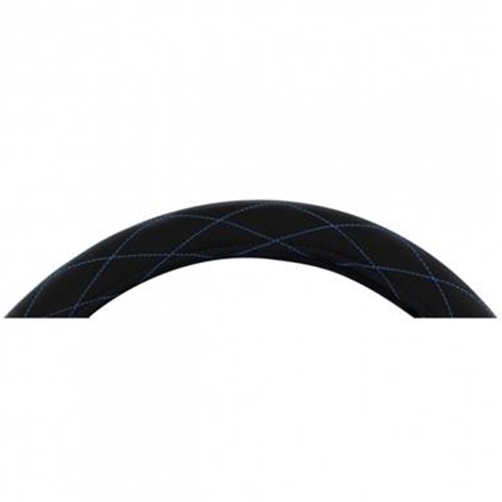 18” Black Diamond Stitched Leather Steering Wheel Covers