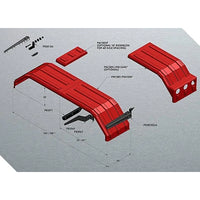 Minimizer - "Brute" Square Back Fender in Diamond Plate - Black w/ Light Box