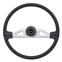 20" Polyurethane or Leather Rim Steering Wheel - Black 2-Spokes (Thunderbolt, Pinion, Taft, Rogers, Lincoln)