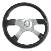 Steering Creations "Trucker 4" Polyurethane Steering Wheel w/ 4 Polished Aluminum Spokes