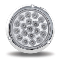 4" Red Stop, Turn & Tail to Purple Aux Round Flange Mount LED Light - 19 Diodes