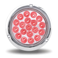 4" Red Stop, Turn & Tail to Purple Aux Round Flange Mount LED Light - 19 Diodes