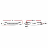 6" Dual Revolution Amber Marker to Green Aux. Slim LED Light (6 Diodes)