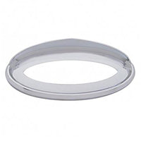 United Pacific - Peterbilt Logo Chrome Bezel w Visor (7-7/8" X 3-1/4")