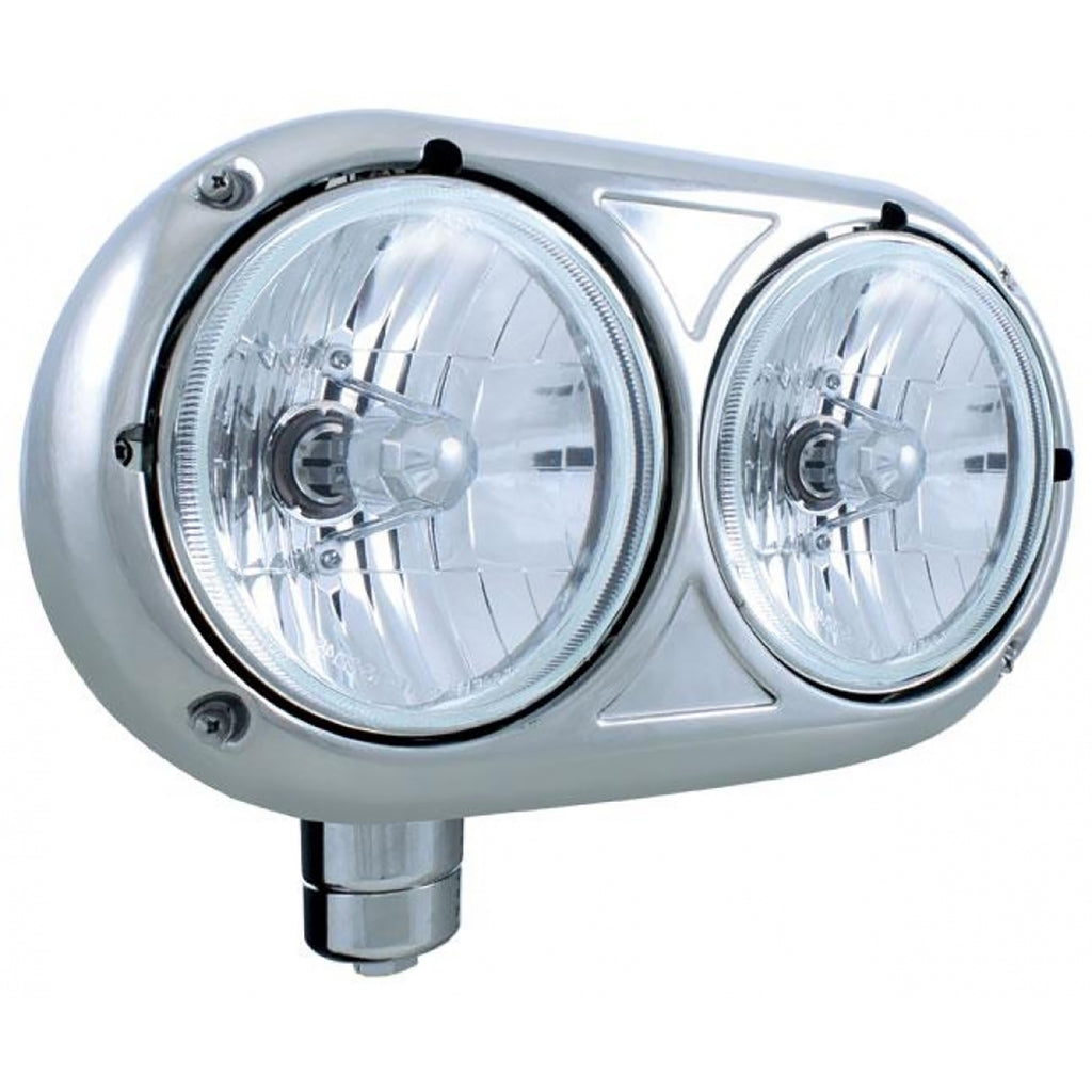 United Pacific "359" Style Headlight w/ 9007 Crystal Headlamps