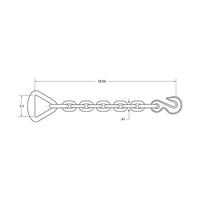 3" D-Ring w/ 12" x 3/8" Chain & Hook