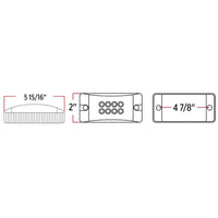 Trux - 2" x 6" Clear/Amber or Clear/Red Marker Multi-Directional LED Light - 24 Diodes