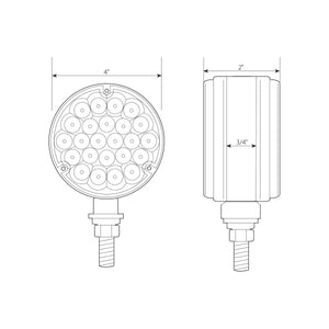 4" Double Face Pearl LED Pedestal Light (Amber/Amber Lens)