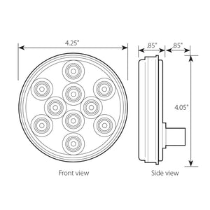 4" MEGA 10 LED Green/Clear Stop-Turn-Tail Light