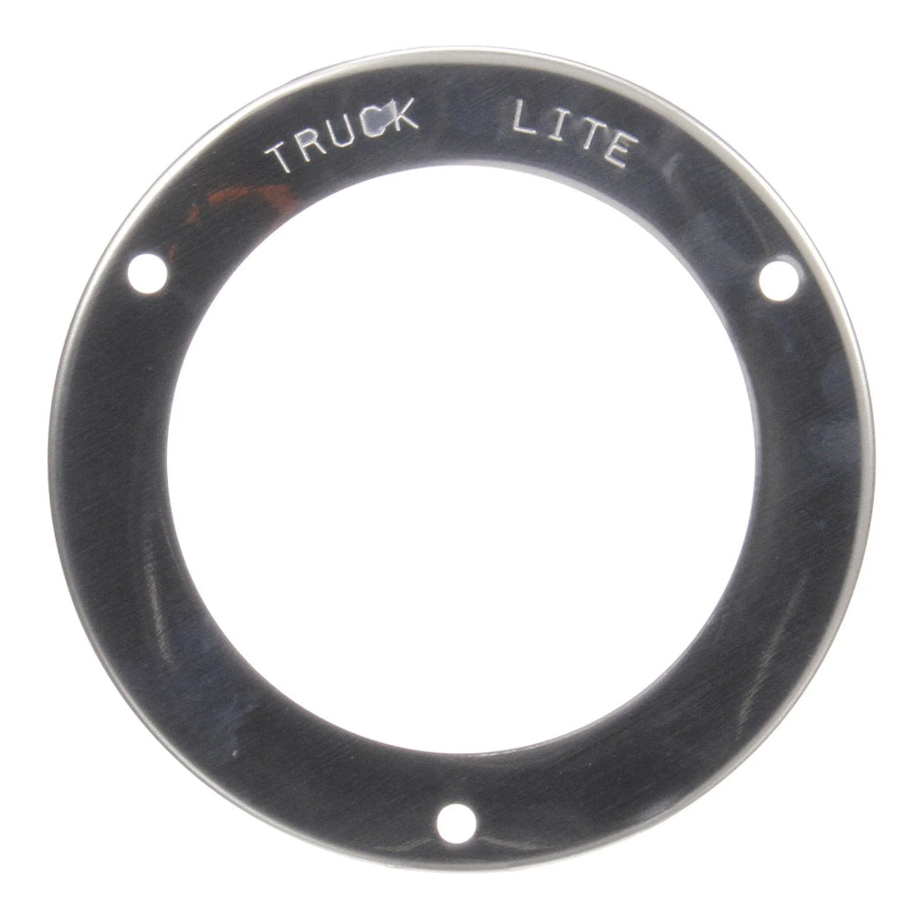 Flange Cover, 4 in Diameter Lights, Used In Round Shape Lights, Silver Stainless Steel, 3 Screw Bracket Mount