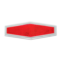 Grand General Diamond Shape Stick-On Reflector w Chrome Trim (Amber or Red)