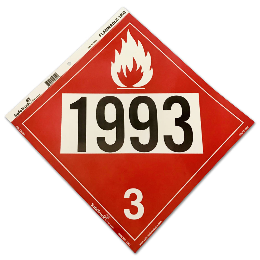 Placard Decal - Flammable 1993 Class 3