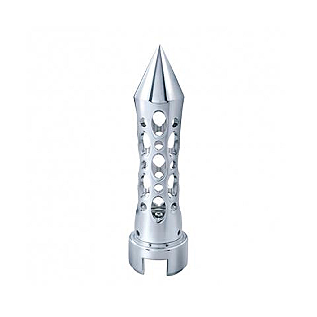 Chrome "Daytona" 13/15/18 Speed Spike Gearshift Knob w/ Adapter - Vertical