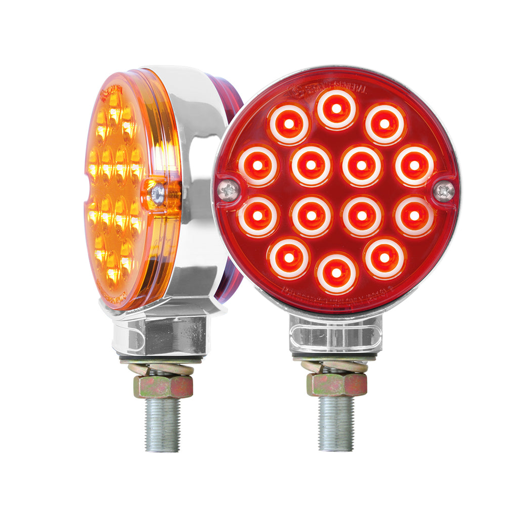 Grand General Red/Amber 3" Round Double Face Spyder Turn Signal Light.