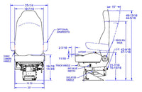 Seats Inc.™ Heritage "Silver" Black Vinyl, High Back Truck Seat w/o Glide-A-Lator™ Isolator