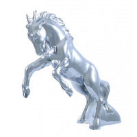 United Pacific - Chrome or Black Fighting Stallion Hood Ornament