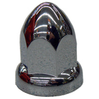 Bullet with Flange Chrome Plastic Lug Nut Cover, 33mm X 2 1/2", 1 1/2" X 2 3/4"
