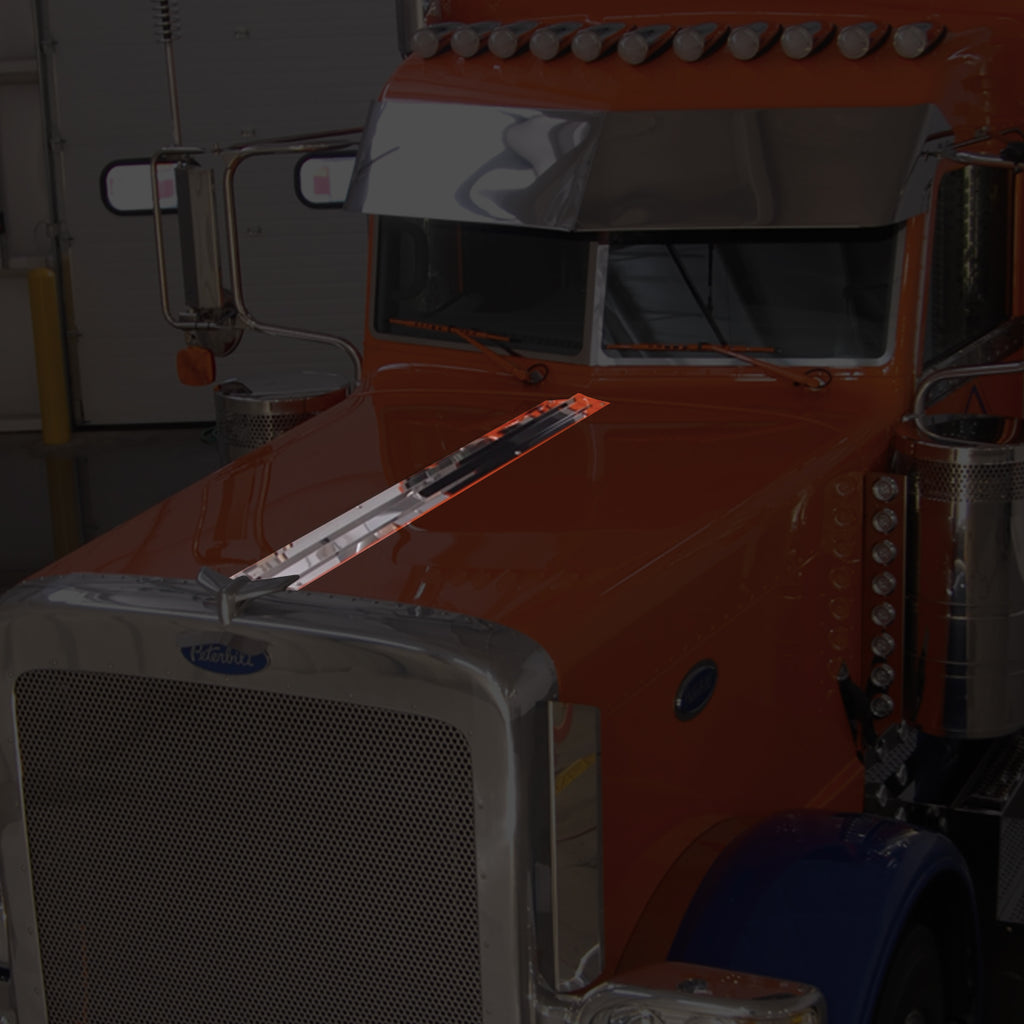 Roadwork's Peterbilt 389 Wide Center Hood Trim - Bolt Mount