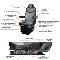 Seats Inc.™ Black Pinnacle Cloth/Gray Duraleather™ Truck Seat