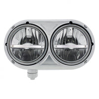 Peterbilt 359 Stainless Dual Headlight with 9 LED Position Light Bar