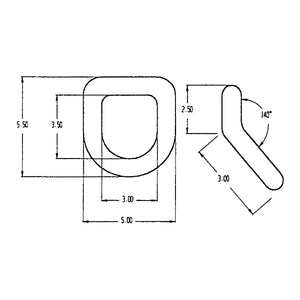 1" Forged 55 Degree Angled D-Ring With Weld-On Mounting Bracket