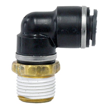 D.O.T. Composite 3/8" Air Tube X 1/2" Pipe Push Lock Fittings 90 Degree Swivel Male Elbow